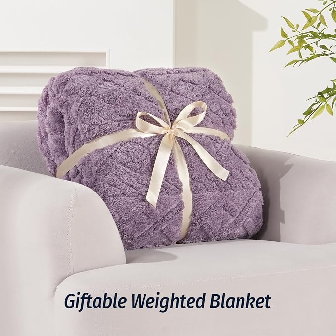 Wemore Weighted Blanket for Adults Twin Size 15 lbs, Dual Sided Soft Fuzzy - Image 6
