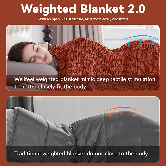 Knitted Weighted Blanket Adults, No Beads Heavy Blanket 40” x 60'' 7lbs - Image 8