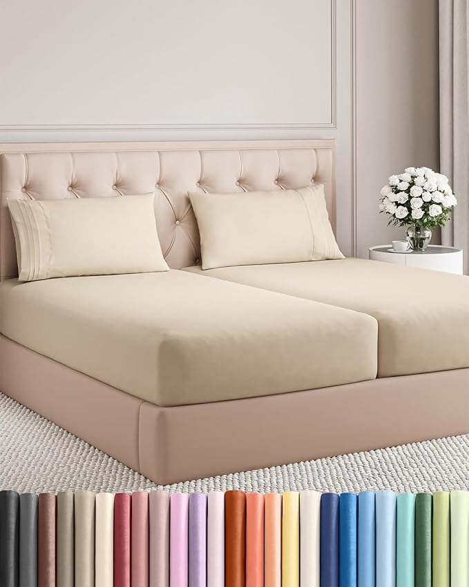 Split King Size 5 Piece Sheet Set by CGKUnlimited