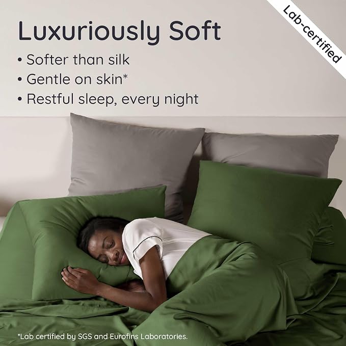 Bambaw 100% Viscose Derived from Bamboo Sheets Queen Size Set – 4pcs Cooling - Image 4