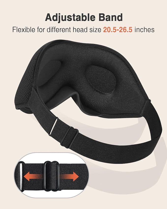 MABAO 2 Packs Sleep Mask for Side Sleeper, Eye Mask for Sleeping Women Men - Image 6