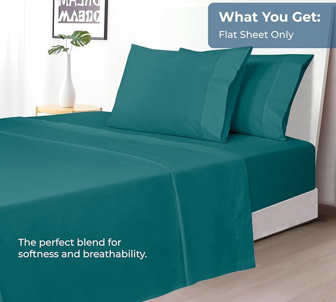 Royale Linens 100% Organic Cotton Full Flat Sheet Only - Image 5