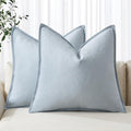 MIULEE Decorative Linen Pillow Covers 18x18 Inch Light Blue ​Boho Farmhouse​ by MIULEE