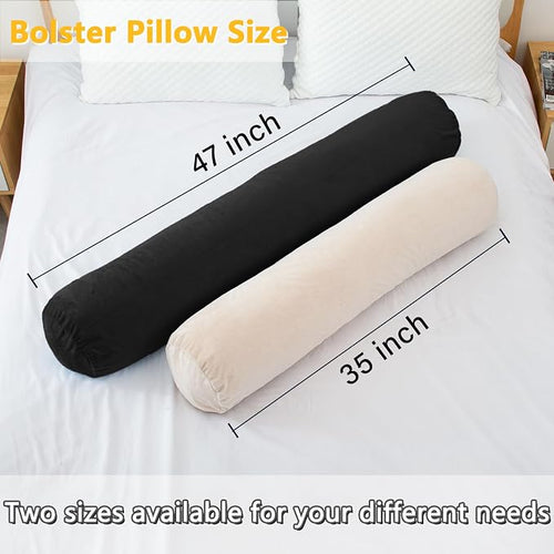 1 MIDDLE ONE Round Body Pillow for Adults, Long Bolster Pillow for Bed - Image 2