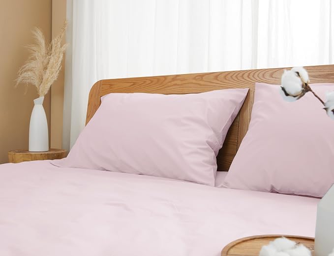 Pillow Cases, King Size Cotton Percale Weave Pillowcases, Pre-Shrunk Breathable - Image 7