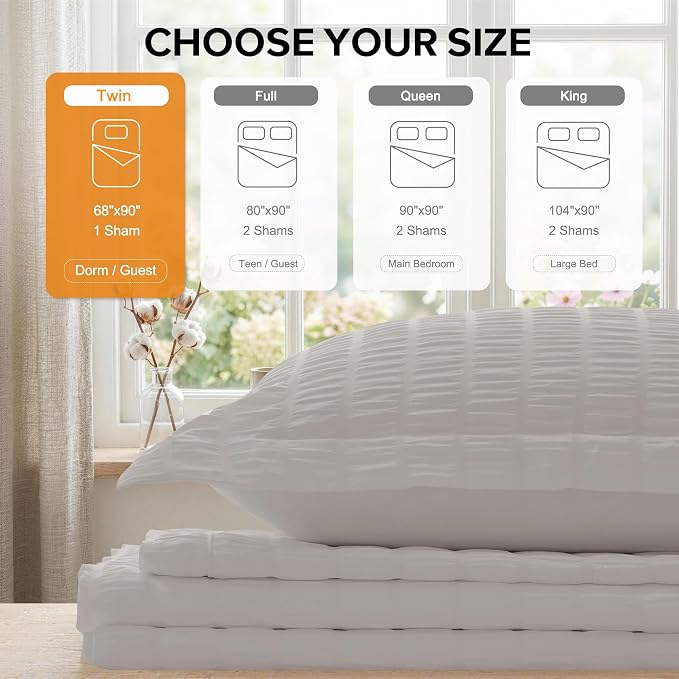 Cozyide Light Grey Twin Duvet Cover, 2 Pieces Bedding Duvet Covers, Soft - Image 3
