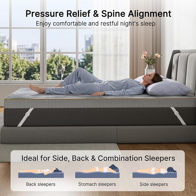 PERLECARE Firm Mattress Topper Twin, Mattress Pad - Image 2
