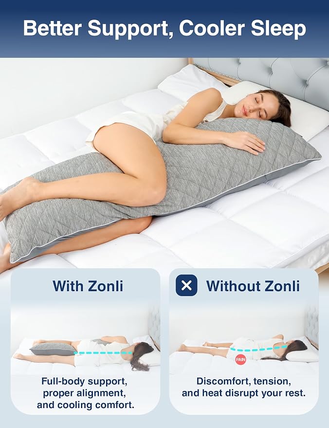 ZonLi Cooling Body Pillow for Adults Side Sleeper & Pregnancy - Image 2
