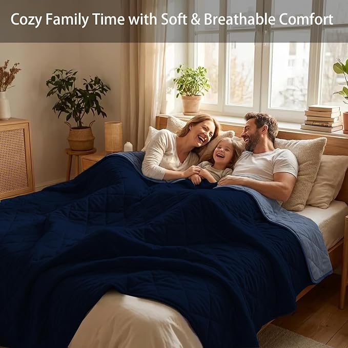 ZonLi 15lbs Weighted Blanket for Adults Sleeping, Double-Sided All Season - Image 6