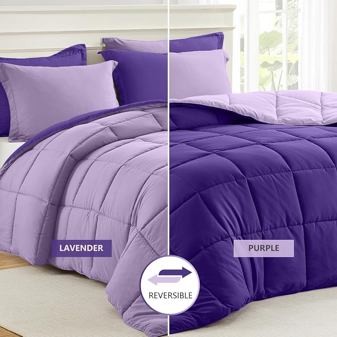 Homelike Moment Twin Comforter Set Purple, Comforters Twin Size Bed Sets - Image 2