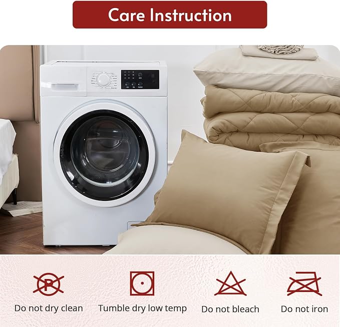 MUXHOMO 7 Pieces King Comforter Set, Reversible Bed in a Bag King Size - Image 9