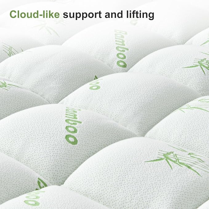 Twin XL Size Mattress Topper Viscose Derived from Bamboo, Soft Thick Pillow Top - Image 8
