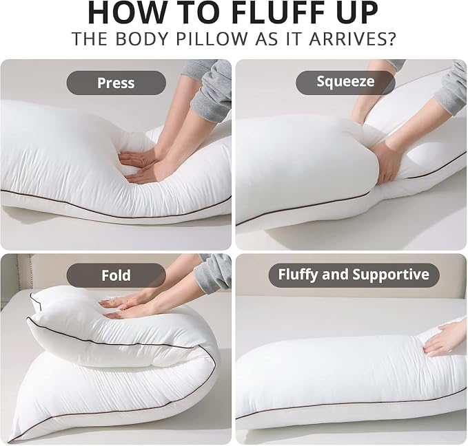 HUXMEYSON Body Pillow with Satin Pillowcase, Body Pillow - Image 6