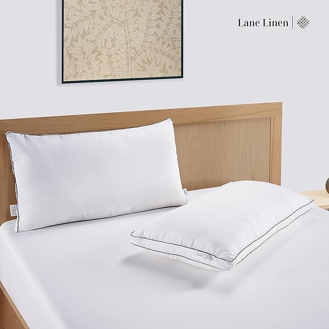 LANE LINEN Bed Pillows Standard Size Set of 2, Medium Soft Support Gusseted - Image 6