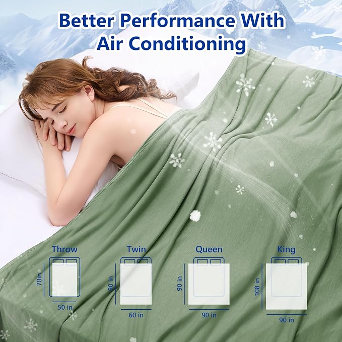 Topcee Cooling Blanket for Night Sweats Absorbs Heat to Keep Adults Cool on - Image 7
