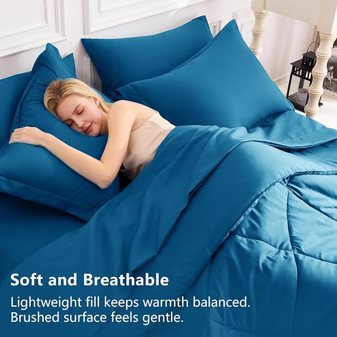 CozyLux Full Size Comforter Sets Teal - Image 3