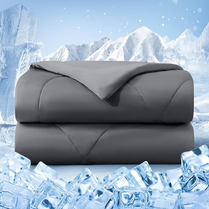 Cooling Comforter Queen Size, Double-Sided Cold Tech Fabric Quilted Bed by bedsmile