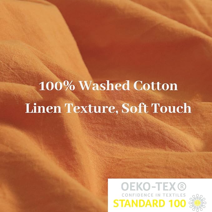 NEXHOME PRO Duvet Cover Set Oversized Queen 98"x98" Linen Look Textured Organic - Image 8