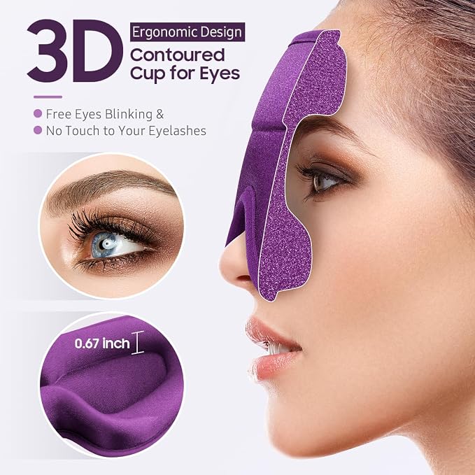 BeHoomi Sleep Mask, 2 Packs Premium Eye Mask - Image 3