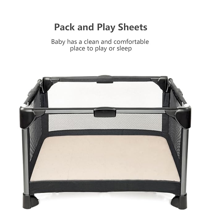 Konssy Muslin Mini Crib Sheets, 100% Soft Cotton Pack and Play Sheets - Image 5