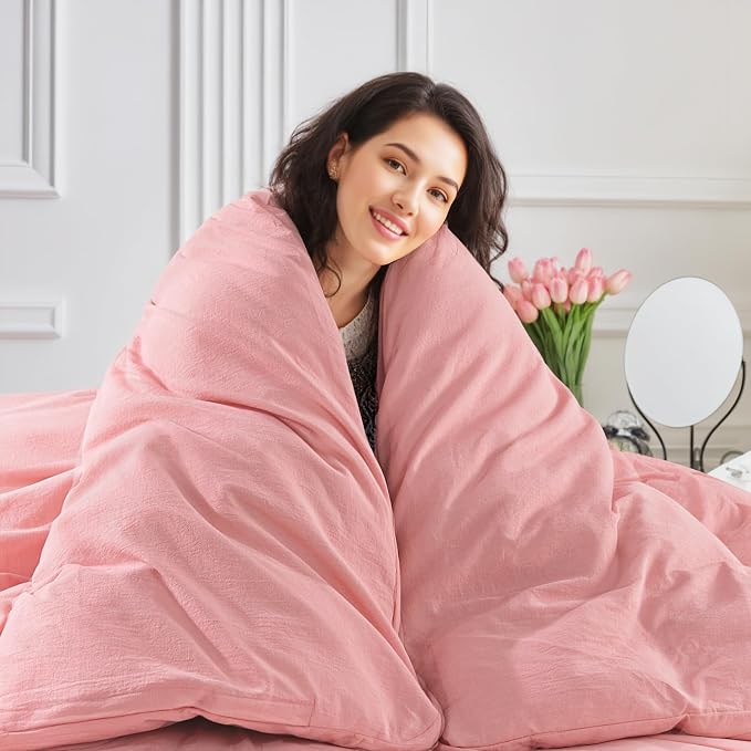 NEXHOME PRO Duvet Cover Full 100% Washed Cotton, Organic Natural Linen Like - Image 7