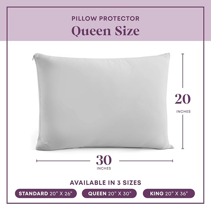 CirclesHome Pillow Protectors 4 Pack Queen Zippered - Image 6