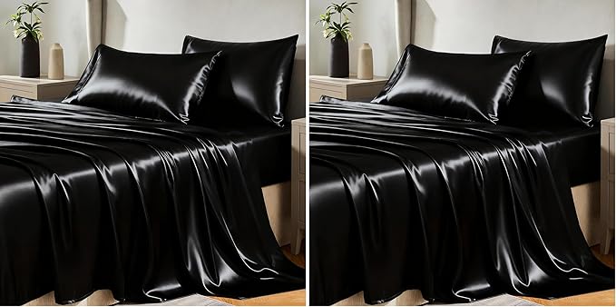 CozyLux Satin Sheets Queen Size Bed Set by CozyLux