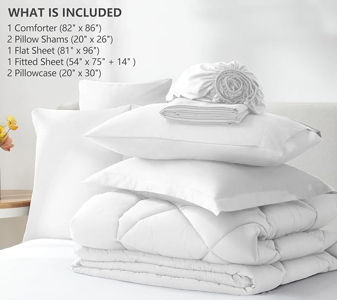 CozyLux Full Size Comforter Sets White - Image 6