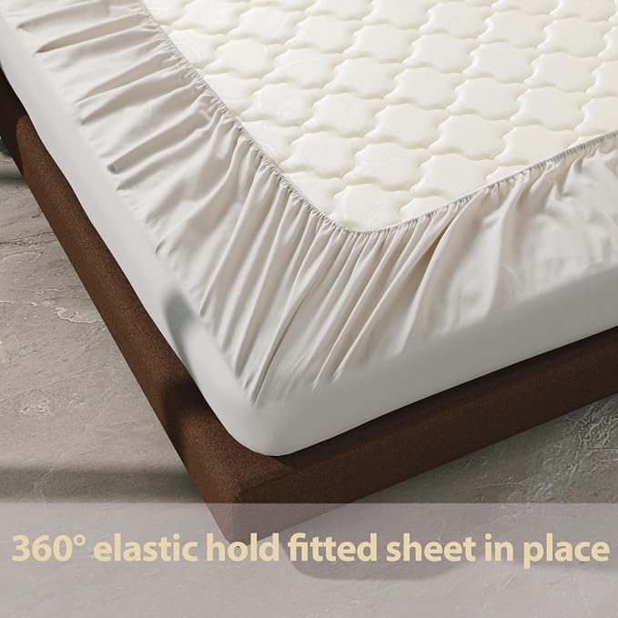 100% Egyptian Cotton Fitted Sheet Full Size, 600 Thread Count, 8-16" Deep - Image 6