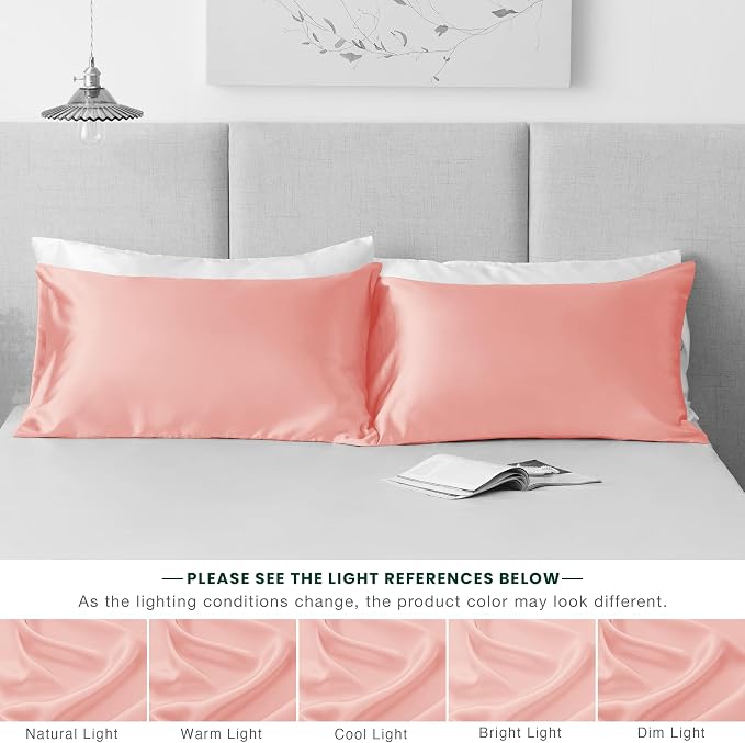 Love's cabin Satin Pillowcase Set of 2 King Size 20x36, Cooling Pillow Covers - Image 7