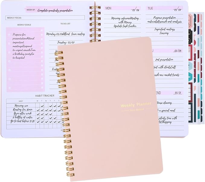 Undated Weekly Planner with Habit Tracker, 52 Weeks To Do List Notebook A5 - Image 8