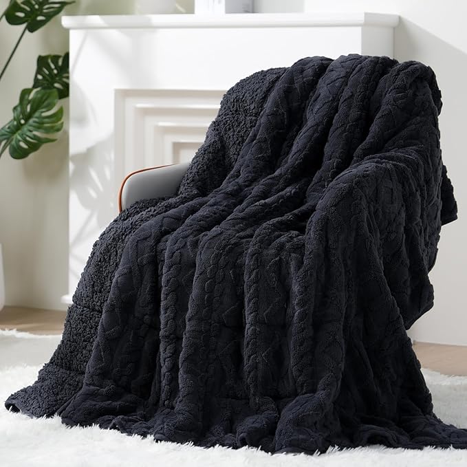 Super Fuzzy Soft Sherpa Fleece Weighted Blanket, 15 lbs Dual Sided Fluffy Heavy by EazfyPro