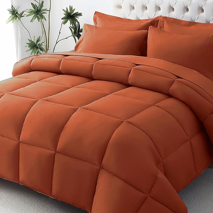 JOLLYVOGUE Full Comforter Set, Ultra-Soft Bed in a Bag Full Size 7 Pieces by JOLLYVOGUE