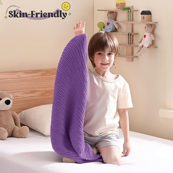 Guohaoi Knitted Weighted Lap Pad No Beads Cooling Weighted Blanket Kids - Image 2