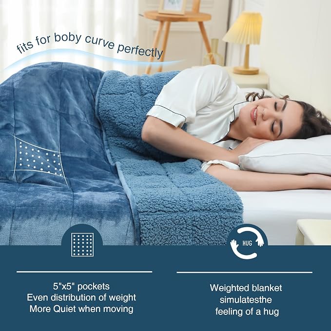 Aemicion Twin Weighted Blanket for Adults, Unicolor Ultra-Soft Fleece Sherpa - Image 6