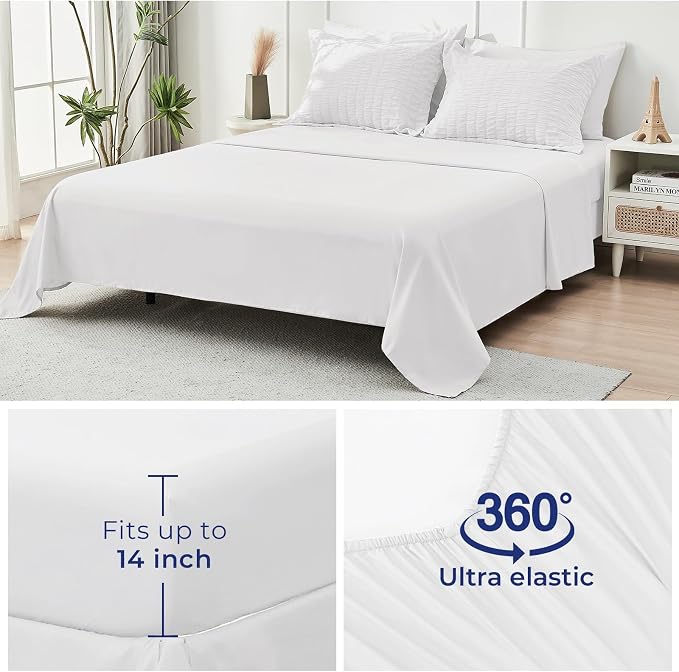 HYMOKEGE White Twin XL Comforter Set Seersucker 5 Pieces, All Season Luxury Bed - Image 7