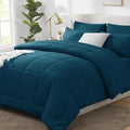 CozyLux Queen Comforter Set Lyons Blue, 7 Pieces Bed in a Bag, All Season by CozyLux