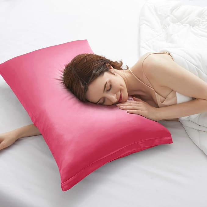 Peach Red Satin Pillowcases - Image 3