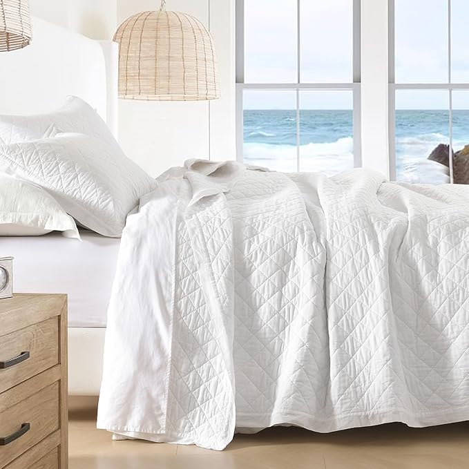 SahSahCasa Quilt Set King Size, 100% Cotton Quilt Bedding Set Bedspread by SahSahCasa