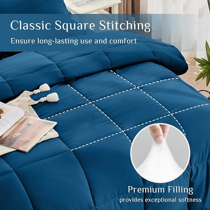 JOLLYVOGUE Queen Comforter Set, Ultra-Soft Bed in a Bag Queen Size 7 Pieces - Image 3
