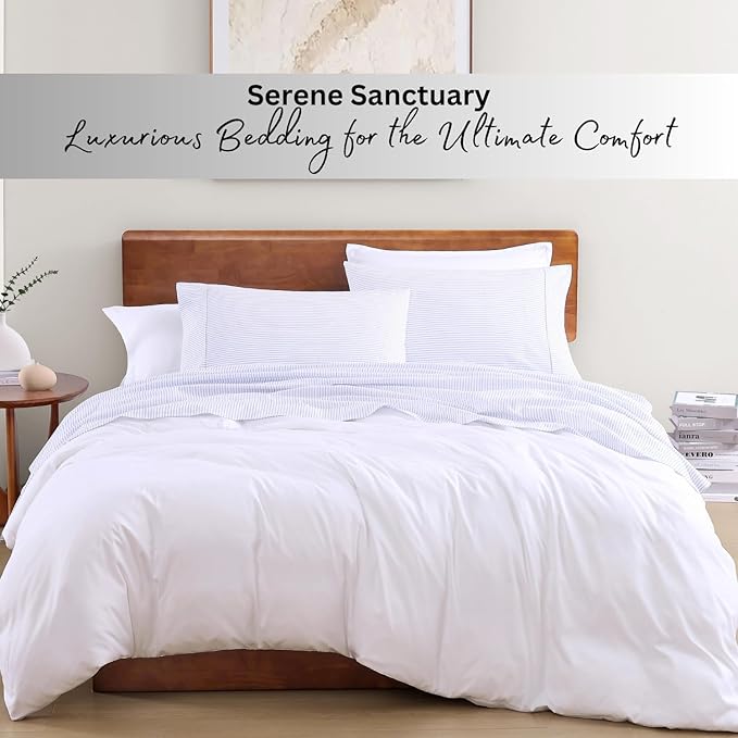 LANE LINEN Eco Friendly 100% Organic Cotton King Bed Sheets Set, Printed Modern - Image 7