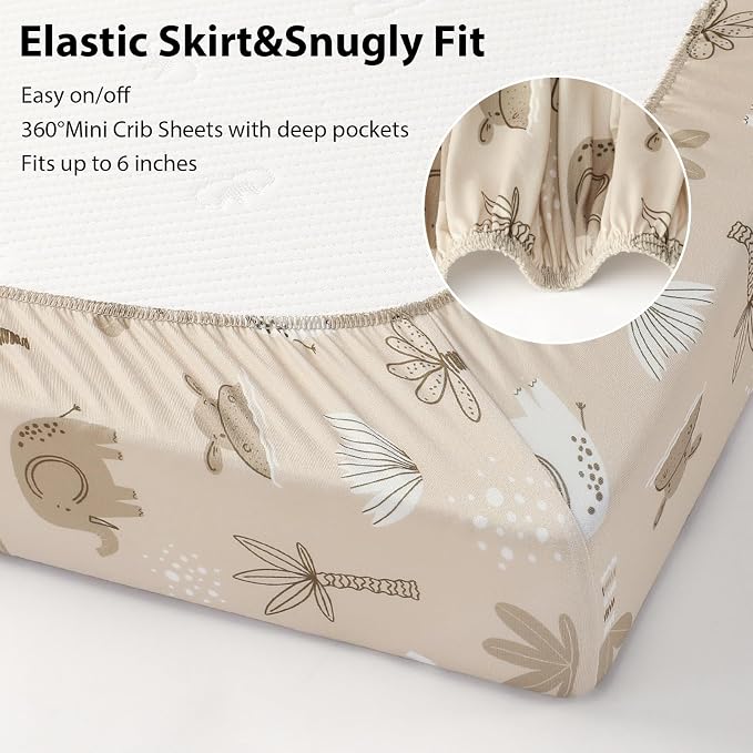 Baby Mini Crib Sheets Boy, Portable 38”x26” Pack and Play Sheets Fitted - Image 7