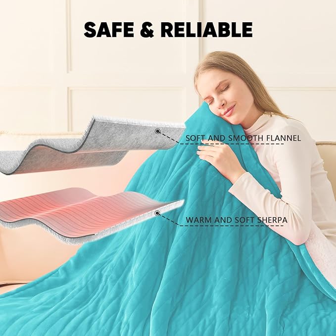 greenoak Heated Blanket Electric Throw 50"X60", Heating Blanket - Image 7
