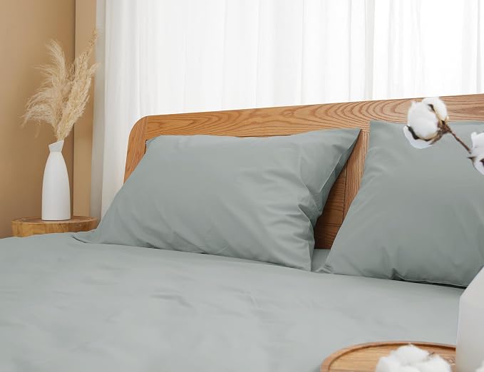 Pillow Cases, King Size Cotton Percale Weave Pillowcases, Pre-Shrunk Breathable - Image 7