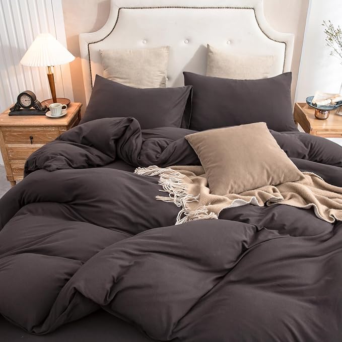 PURE ERA Jersey Knit Duvet Cover Set 100% T-Shirt Cotton Super Soft Comfy 3pc - Image 4