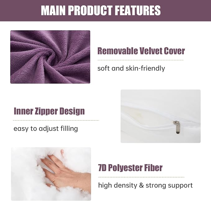 1 MIDDLE ONE Pregnancy Pillow, C Shaped Full Body Pregnant Women Sleeping Pillow - Image 3