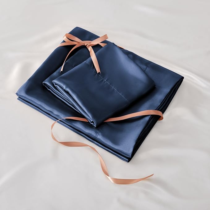 BEDELITE Satin Fitted Sheet and Pillowcases Set, Luxury Soft Similar to Silk - Image 6