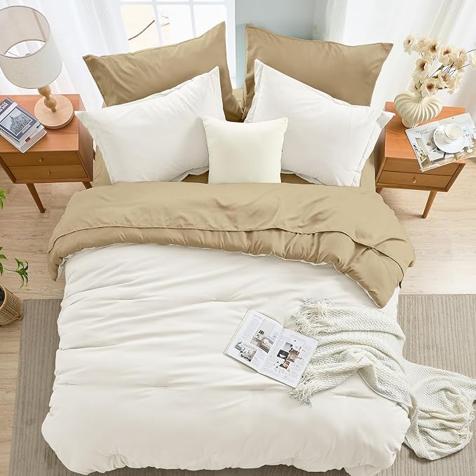 MUXHOMO 7 Pieces King Comforter Set, Soft Bed in a Bag King Size, All Season - Image 8