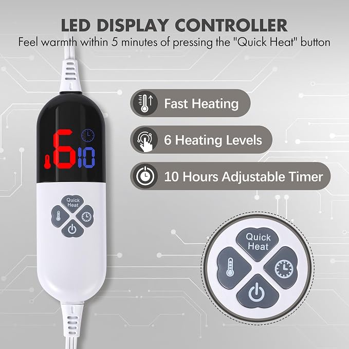 Electric Heated Blanket Full Size 72" x 84" - Image 2