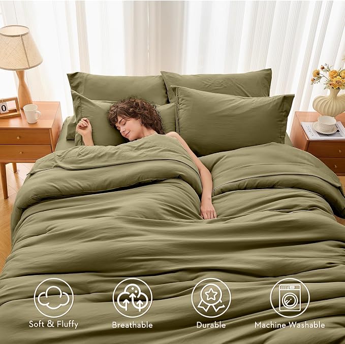 MUXHOMO 7 Pieces California King Comforter Set, Soft Bed in a Bag Cal King Size - Image 2